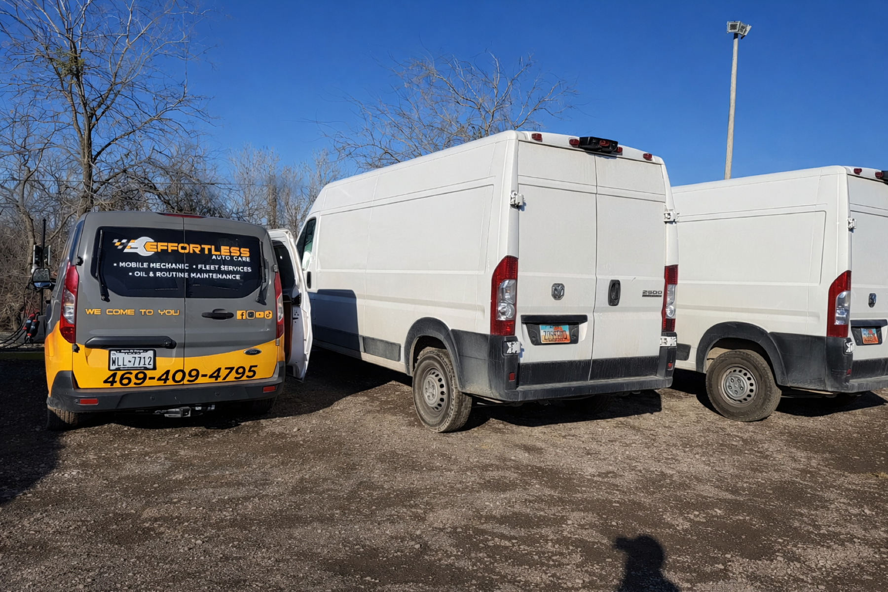 Effortless Auto Care service vehicle with fleet vans